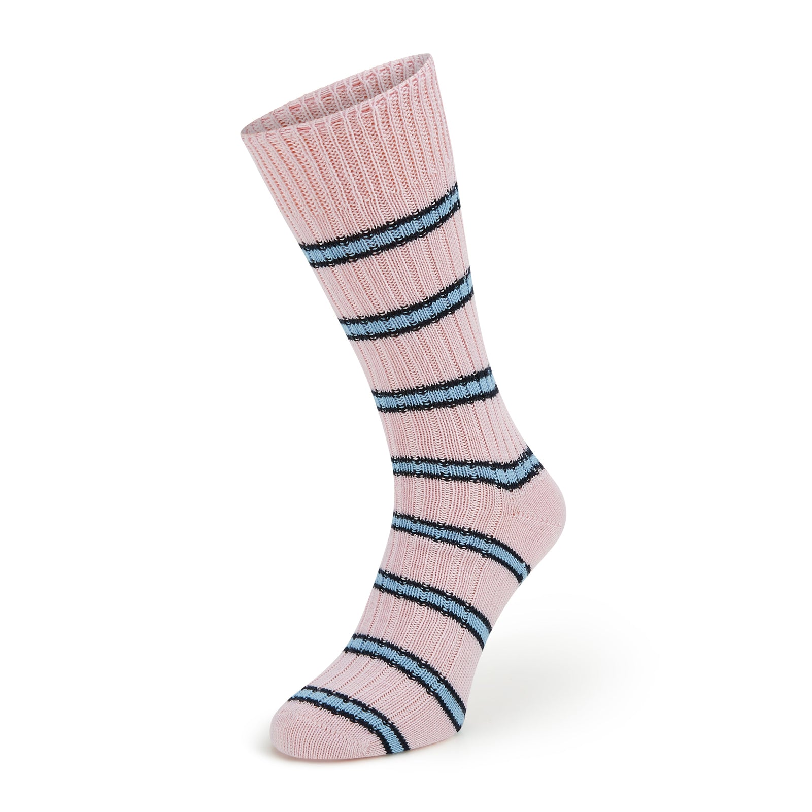 Rugby Pink Stripe Cotton Sock