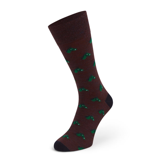 Sutton Burgundy Navy Horse Head Wool Sock