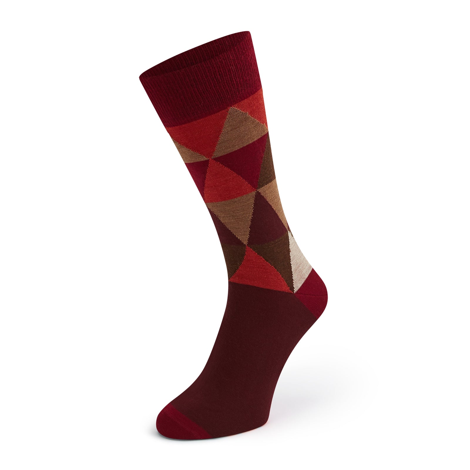 Sutton Red Argyle Pattern Wool Sock