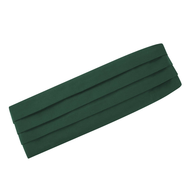 Green Grosgrain Silk and Cotton Cummerbund