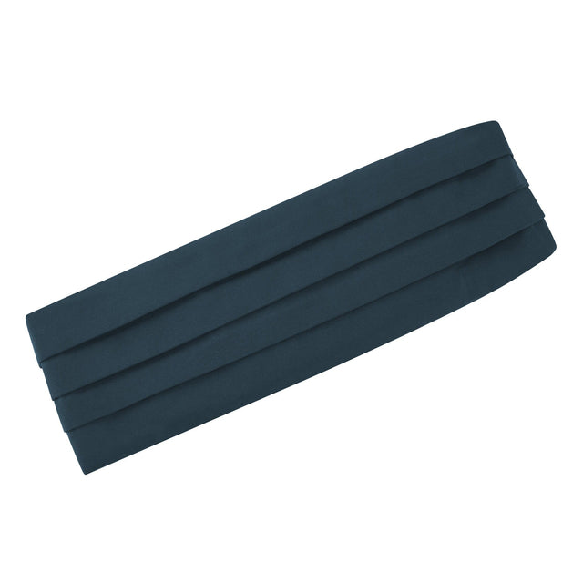 Teal Grosgrain Silk and Cotton Cummerbund