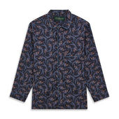 Navy Exclusive Print Silk Cotton Pyjama Set