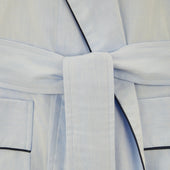 Blue Brushed Twill Dressing Gown