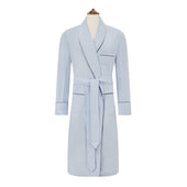 Blue Brushed Twill Dressing Gown