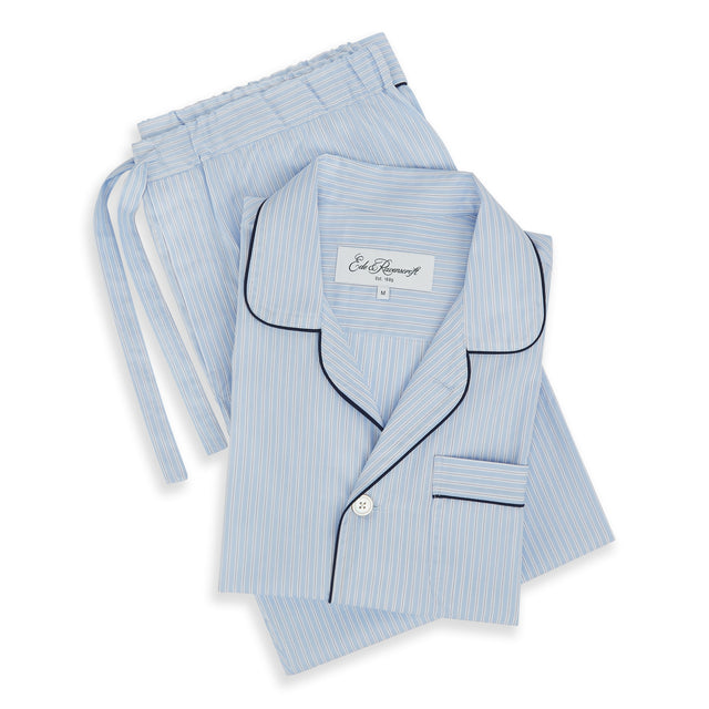 Blue Exclusive Stripe Poplin Pyjama Set