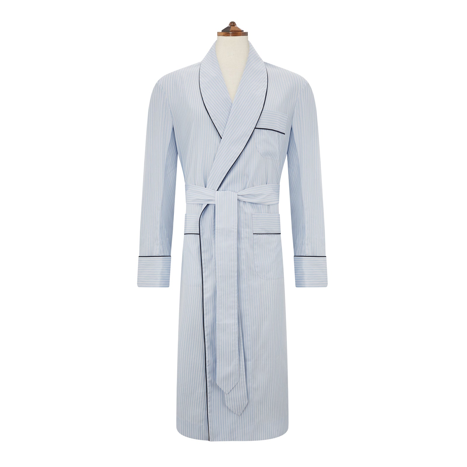 Blue Exclusive Stripe Poplin Dressing Gown