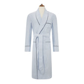 Blue Exclusive Stripe Poplin Dressing Gown