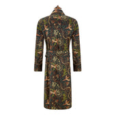 Green Exclusive Silk Pheasant Jacquard Dressing Gown
