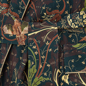 Green Exclusive Silk Pheasant Jacquard Dressing Gown