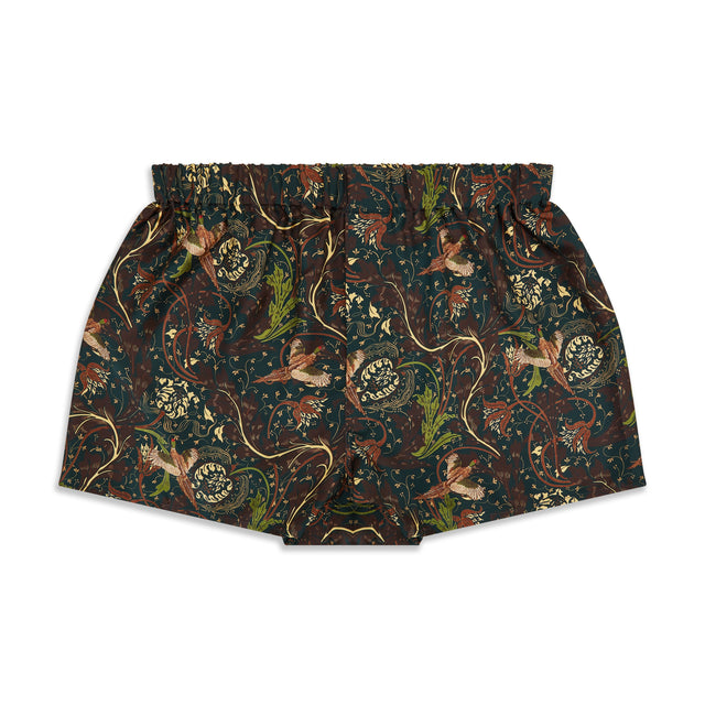 Green Exclusive Printed Silk Pheasant Jacquard Boxer