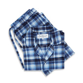 Blue Brushed Cotton Check Pyjamas