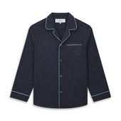 Navy Brushed Cotton Twill Pyjamas