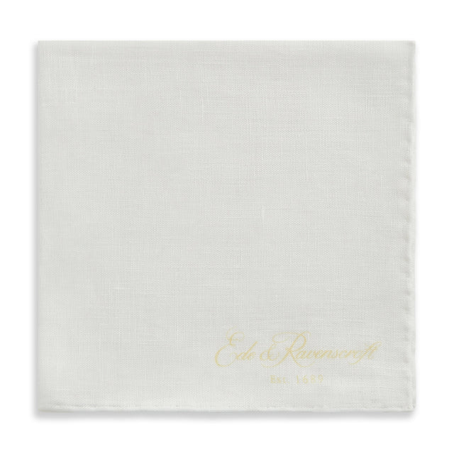 White Linen Pocket Square