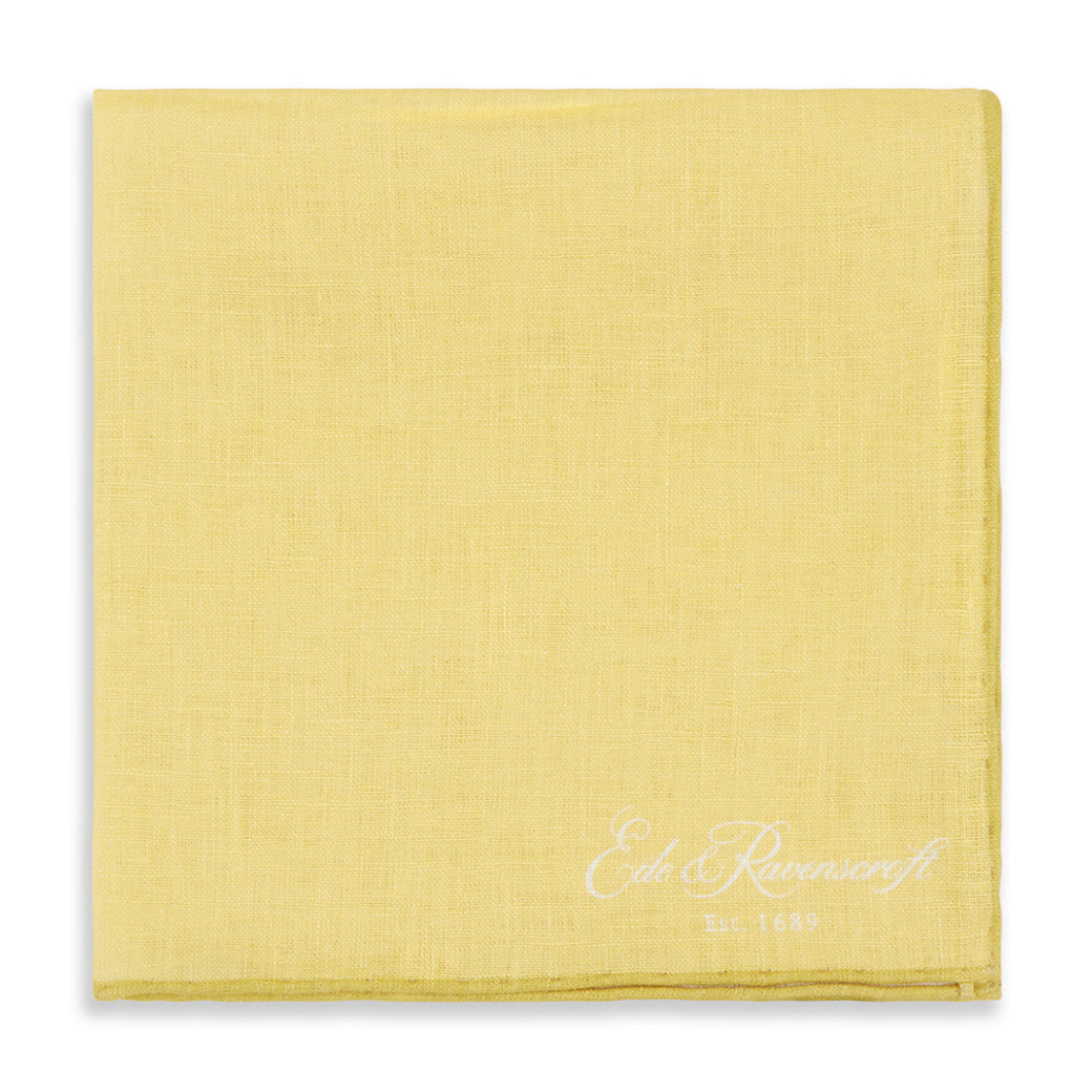 Yellow Linen Pocket Square