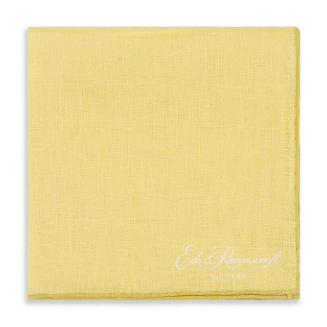 Yellow Linen Pocket Square