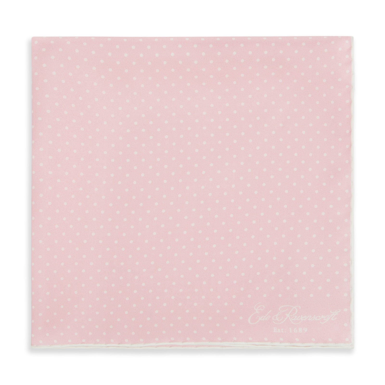 And White Micro Spot Printed Silk Pocket Square