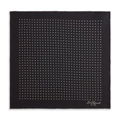 And Ivory Spot Printed Silk Pocket Square