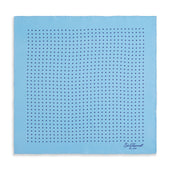 And Navy Spot Printed Silk Pocket Square