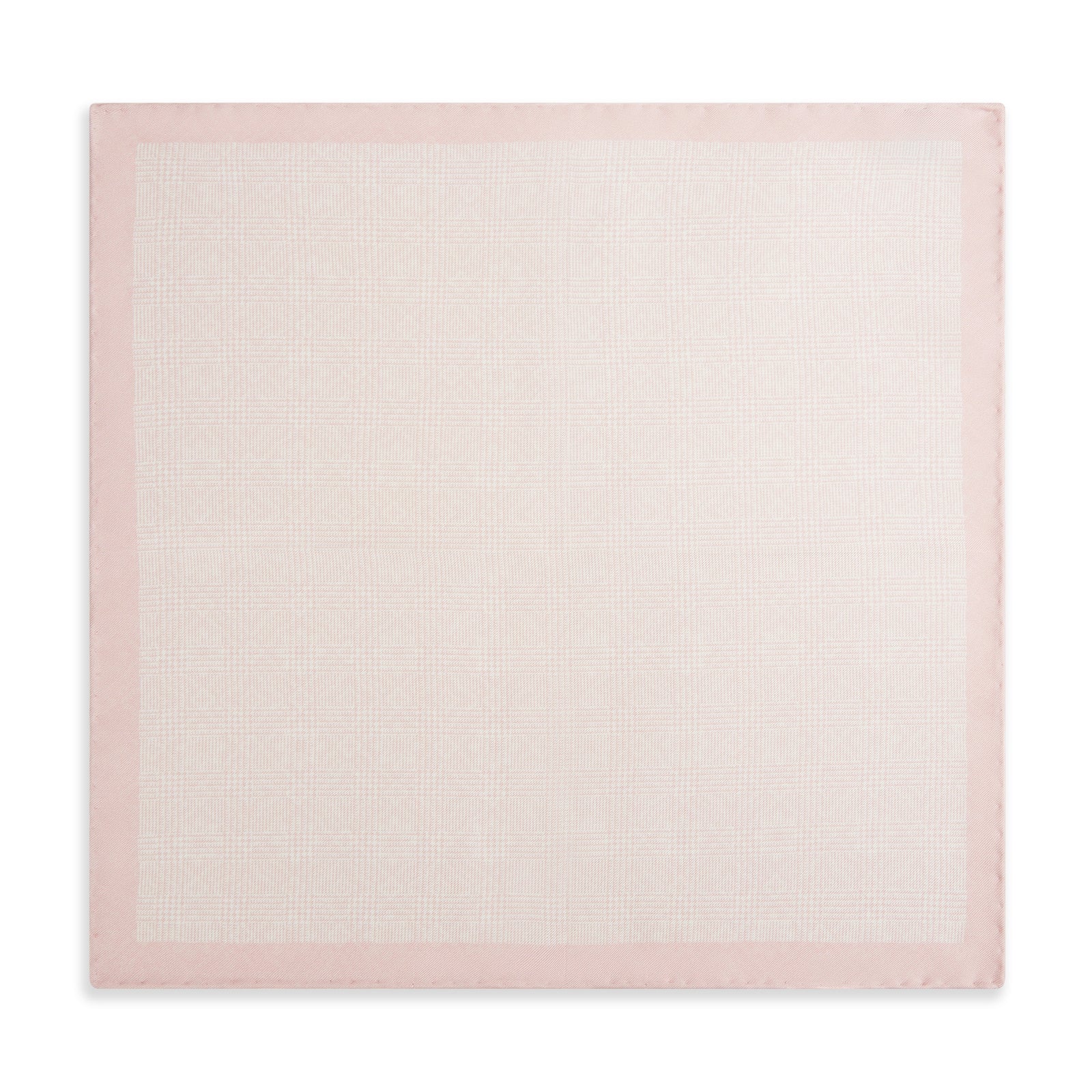 Pink Prince of Wales Geometric Double Faced Silk Pocket Square