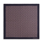 Pink Navy Prince of Wales Geometric Double Faced Silk Pocket Square