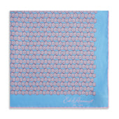 Blue Pink Beach Hut Silk Pocket Square