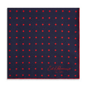 Navy Red Churchill Silk Spot Pocket Square