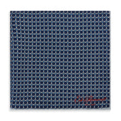 Blue Geo Print Silk Pocket Square