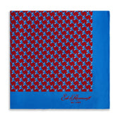 Blue Red Geo Running Man Silk Pocket Square