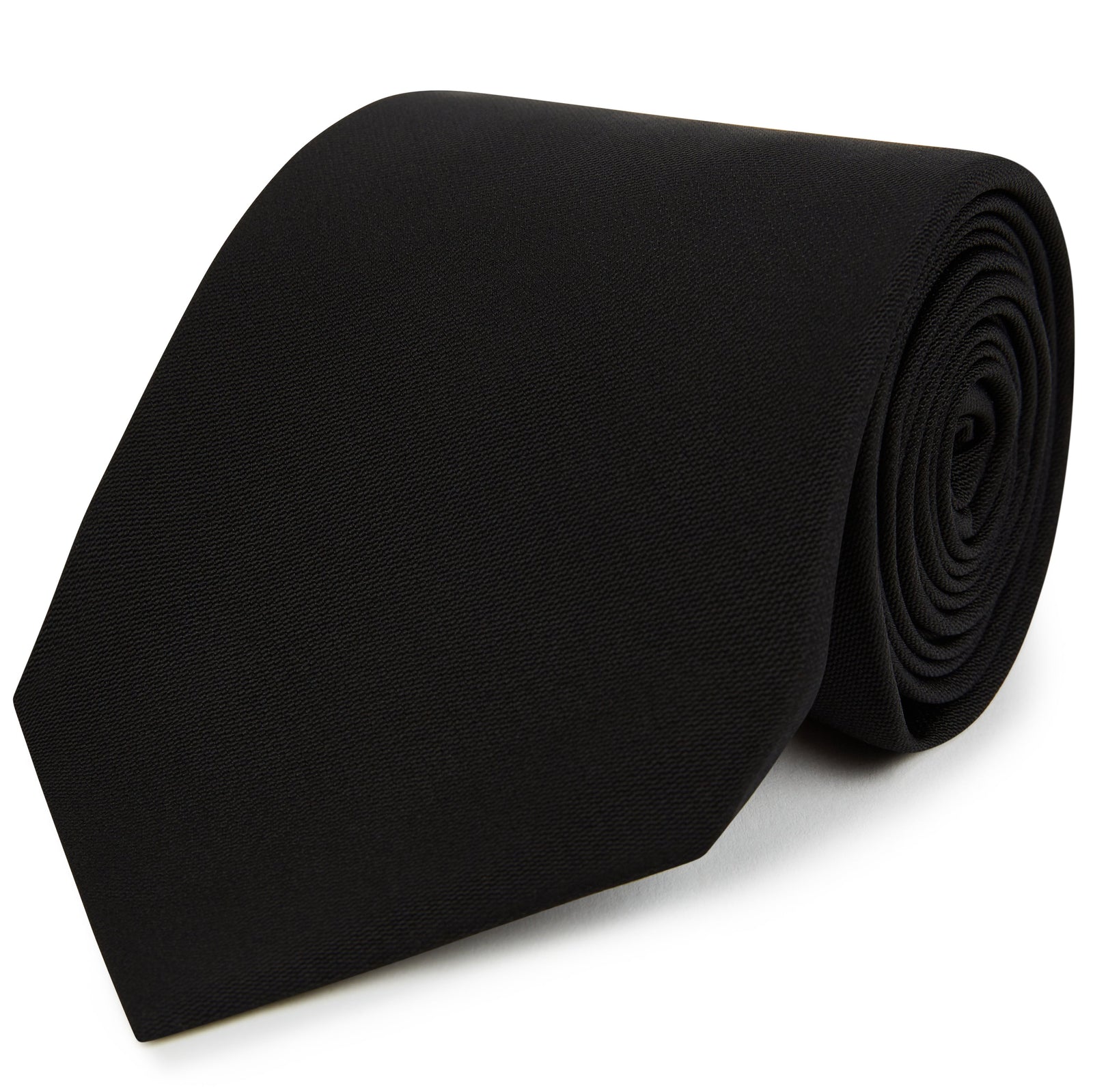8.5cm Black Barathea Woven Silk Tie
