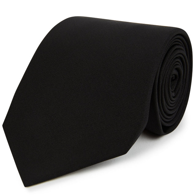 8.5cm Black Barathea Woven Silk Tie