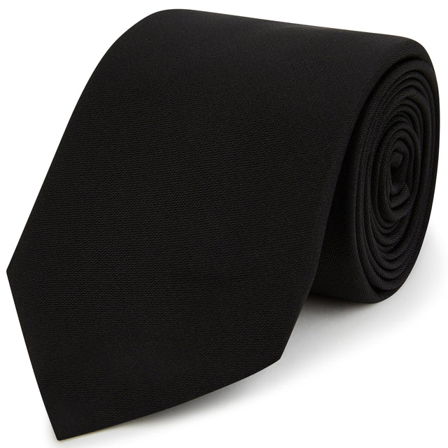 7.5 cm Black Barathea Woven Silk Tie