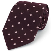 Wine Pink Churchill Spot Woven Silk Tie