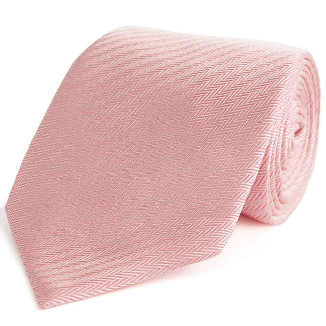 Pink Micro Herringbone Woven Silk Tie