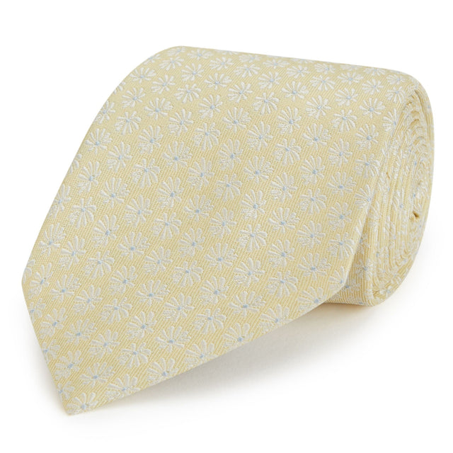 Yellow Daisy Woven Silk Tie
