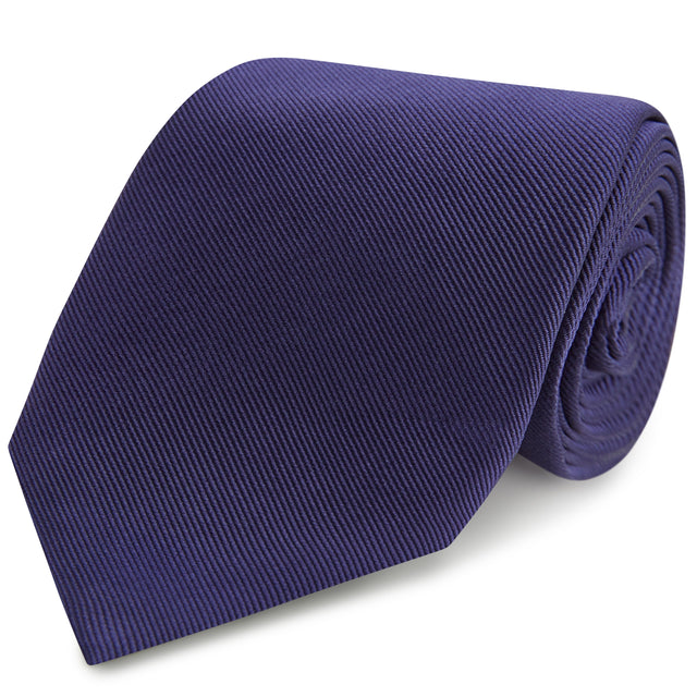 Navy Plain Heavy Twill Woven Silk Tie