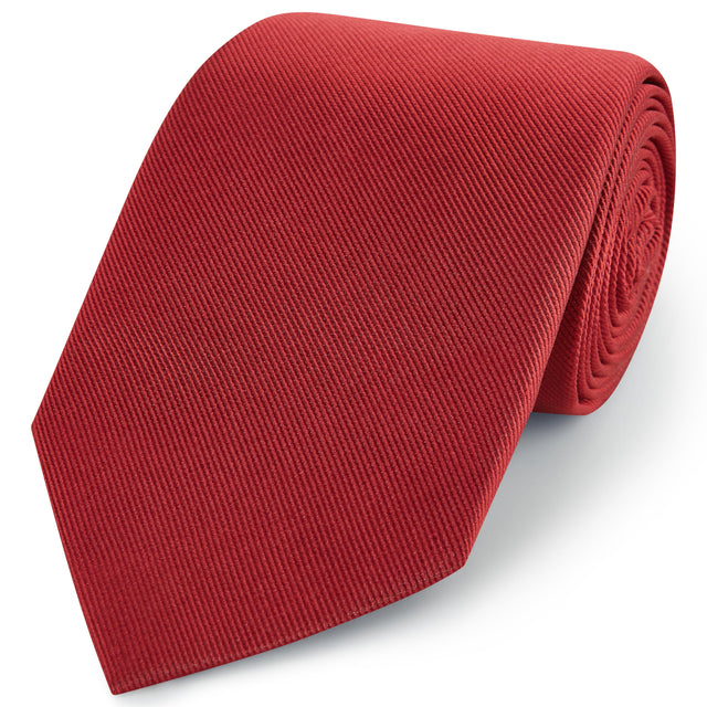 Wine Heavy Twill Woven Silk Tie