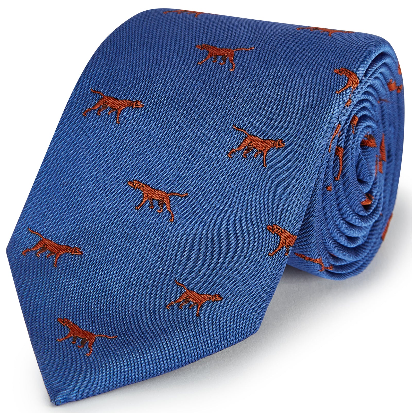 Blue Dog Twill Woven Silk Tie