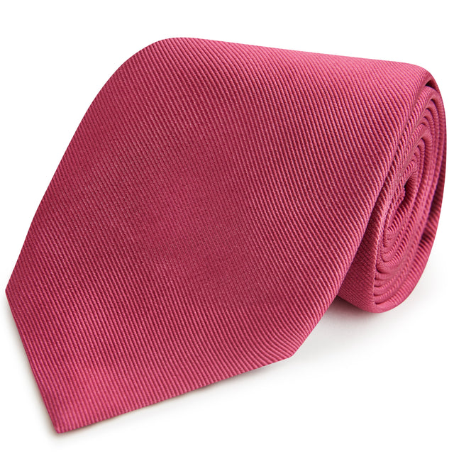 Fuchsia Plain Heavy Twill Woven Silk Tie