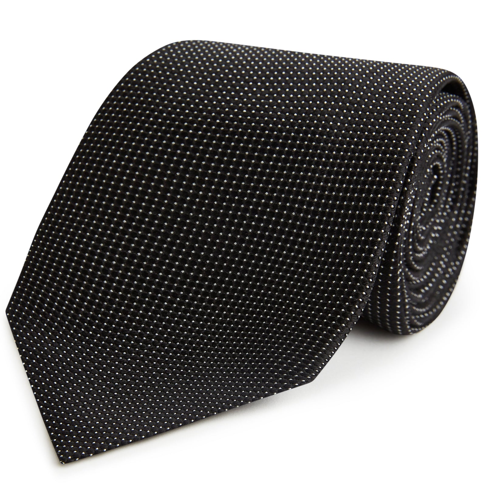 Black And White Diamond Spot Woven Silk Tie