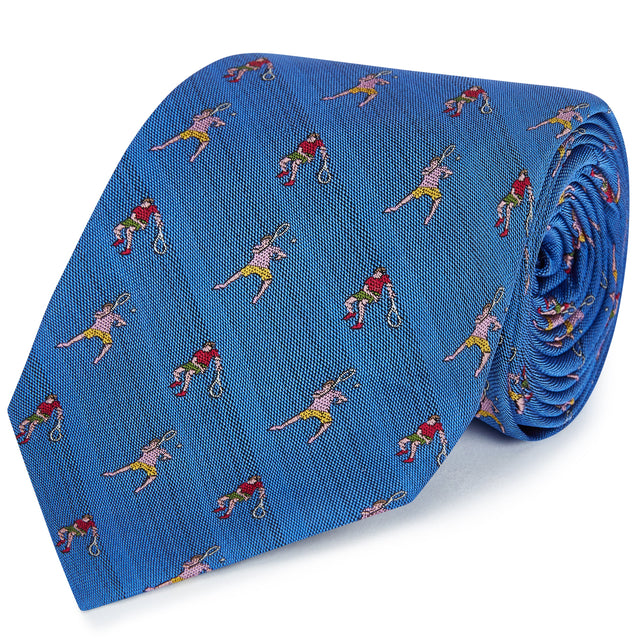 Blue Tennis Woven Silk Tie