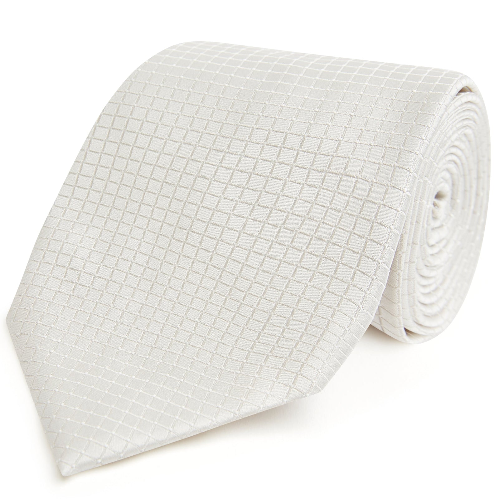 Silver Diamond Spot Woven Silk Tie
