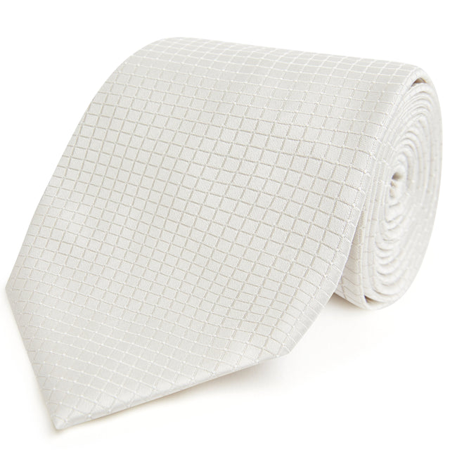 Silver Diamond Spot Woven Silk Tie