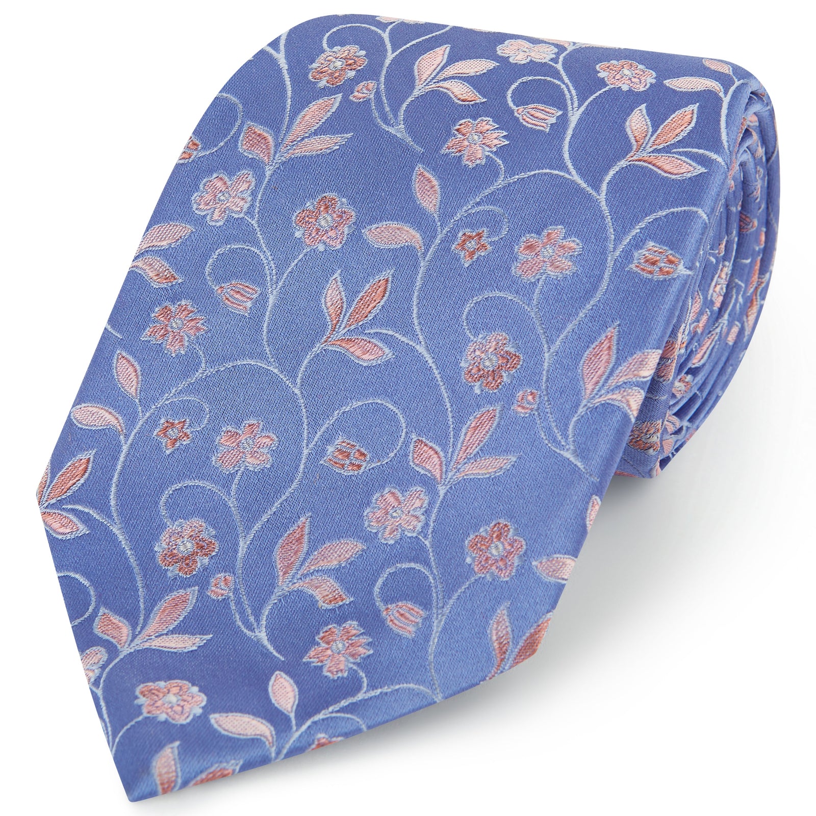 Purple Pink Climbing Floral Woven Silk Tie