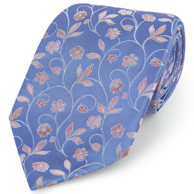 Purple Pink Climbing Floral Woven Silk Tie
