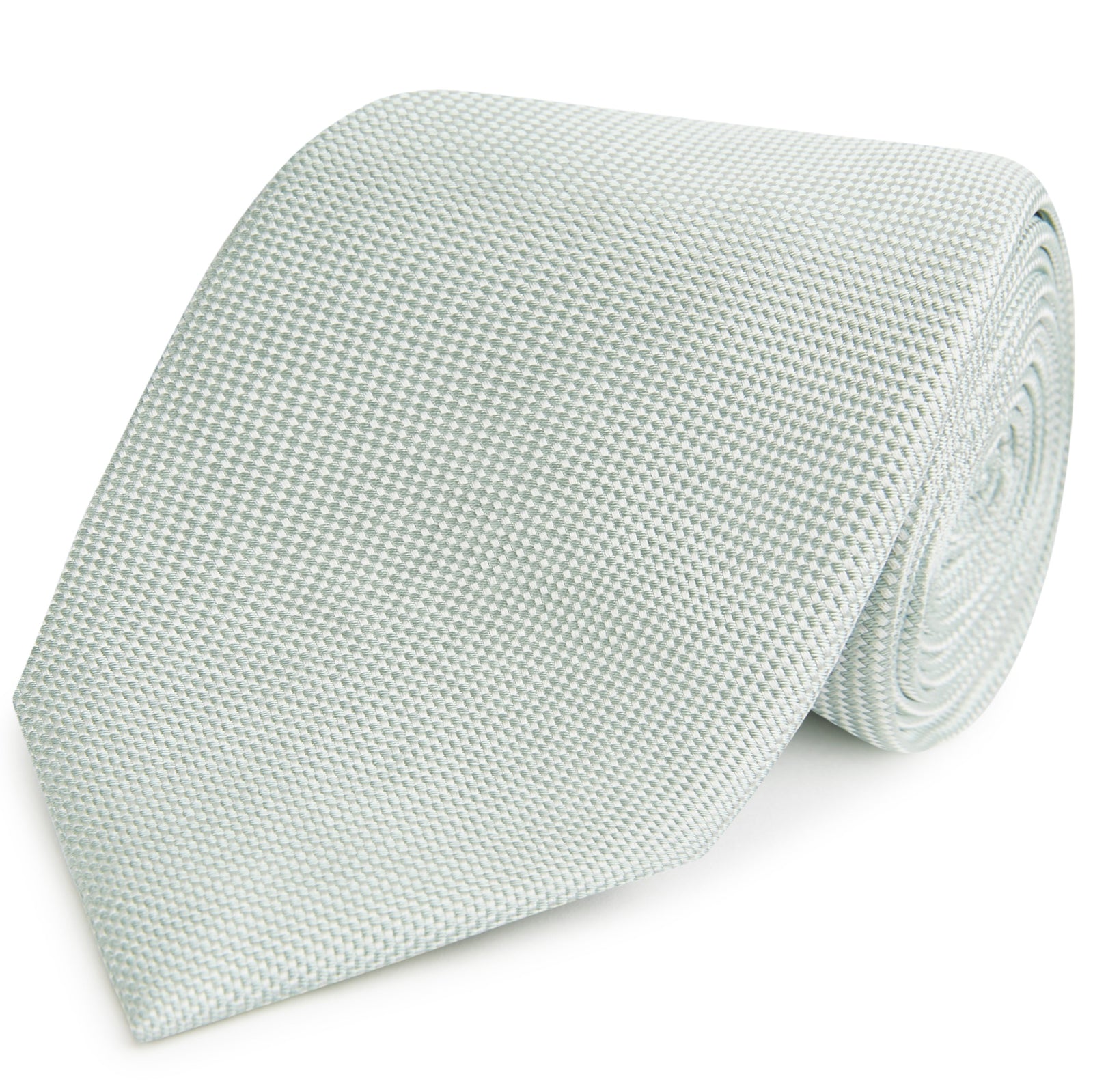 Pale Green Micro Textured Woven Silk Tie