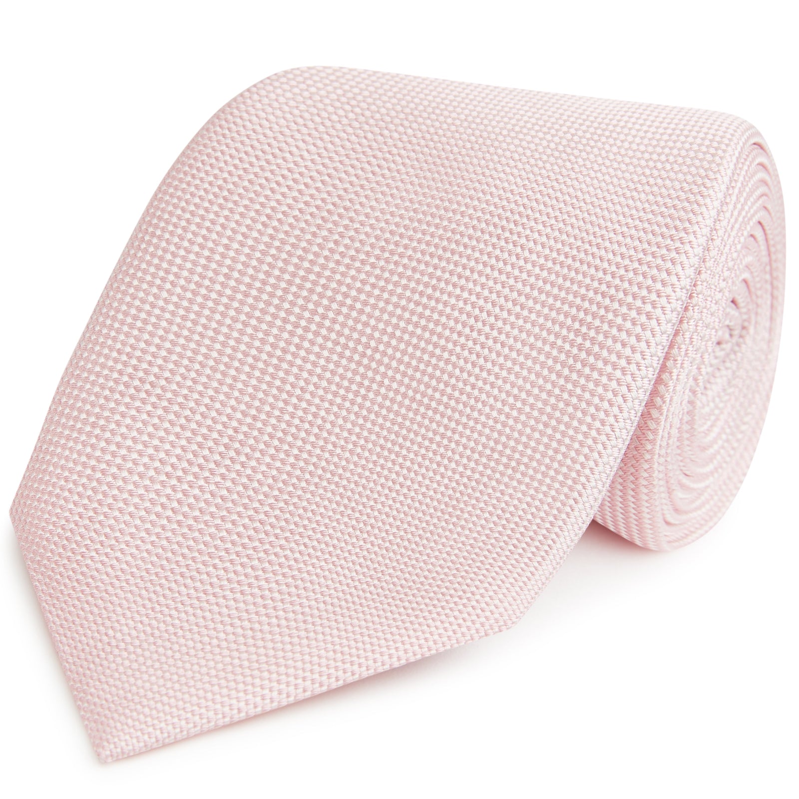 Pale Pink Micro Textured Woven Silk Tie