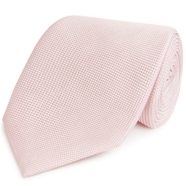 Pale Pink Micro Textured Woven Silk Tie