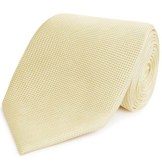 Pale Yellow Micro Textured Woven Silk Tie