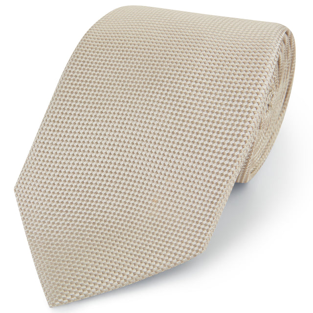Silver Micro Textured Woven Silk Tie