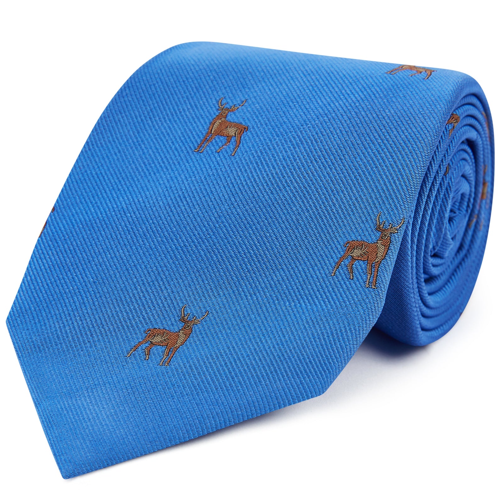Blue Deer Twill Woven Silk Tie